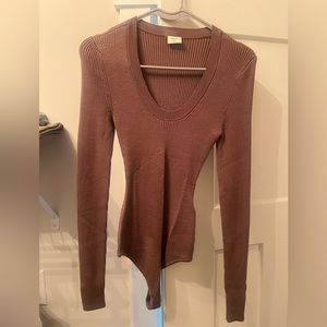 Mauve colored long sleeve bodysuit from Abercrombie and fitch